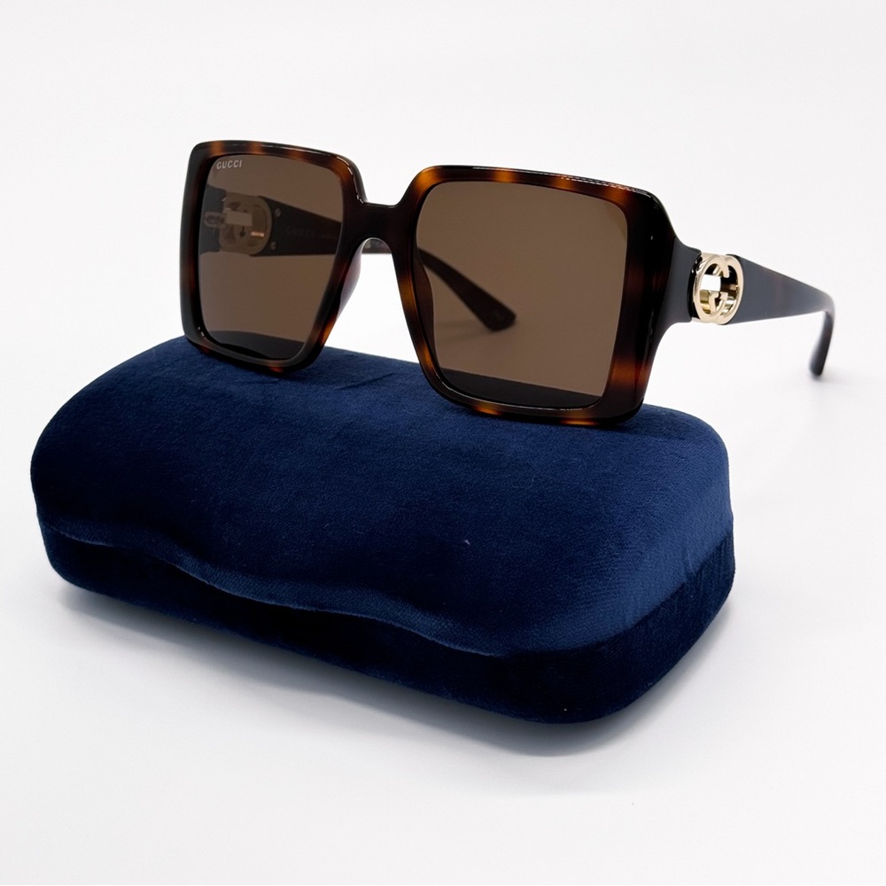 NEW GUCCI GG1692S 002 SQUARE HAVANA BROWN WOMEN SUNGLASSES GUCCI